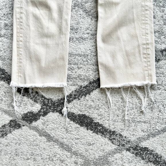 Zara Raw Hem High Rise Straight Jeans in Cream Size 6 - Picture 5 of 11